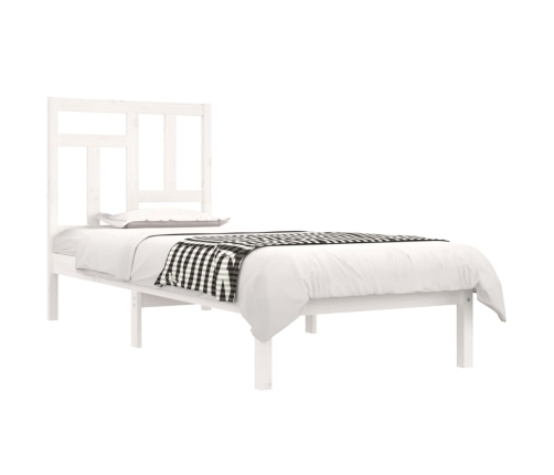 Estructura de cama sin colchón madera maciza blanca 90x190 cm