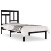 Estructura de cama madera maciza pino individual negro 90x190cm