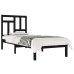 Estructura de cama madera maciza pino individual negro 90x190cm