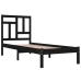 Estructura de cama madera maciza pino individual negro 90x190cm