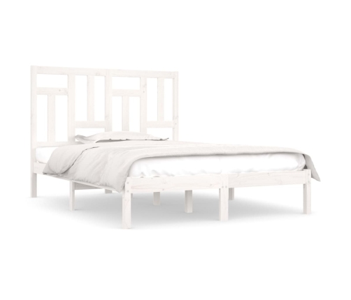 Estructura de cama sin colchón madera de pino blanca 140x190 cm