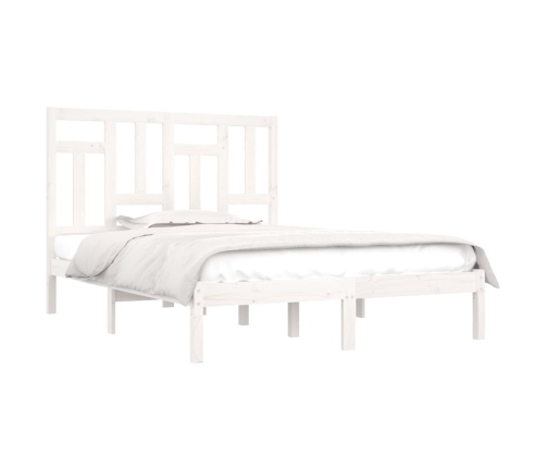 Estructura de cama sin colchón madera de pino blanca 140x190 cm