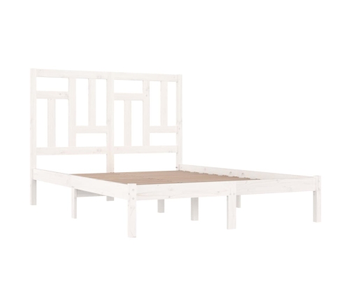 Estructura de cama sin colchón madera de pino blanca 140x190 cm