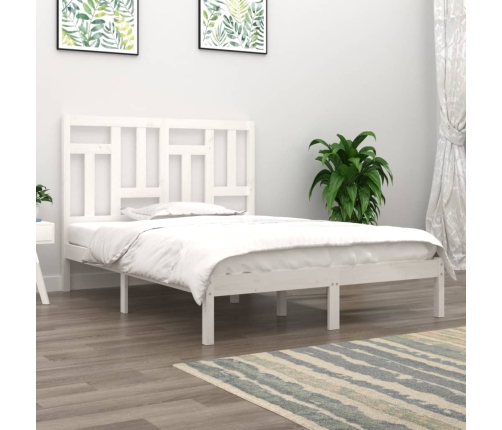 Estructura de cama sin colchón madera de pino blanca 140x190 cm