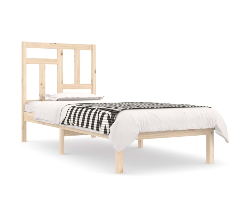 Estructura de cama sin colchón madera maciza de pino 90x200 cm