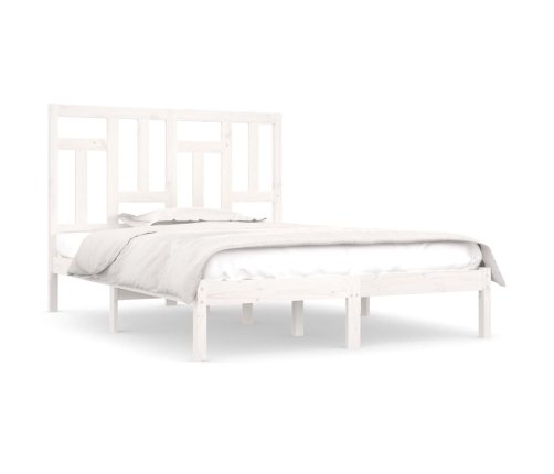 Estructura de cama sin colchón madera de pino blanca 120x200 cm
