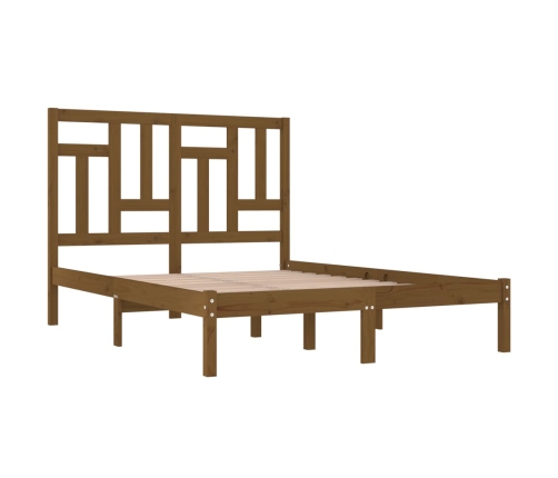 Estructura cama sin colchón madera pino marrón miel 120x200 cm