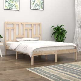 Estructura de cama sin colchón madera de pino blanca 140x200 cm