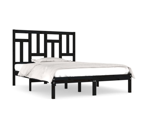 vidaXL Estructura de cama de madera maciza de pino negro 200x200 cm