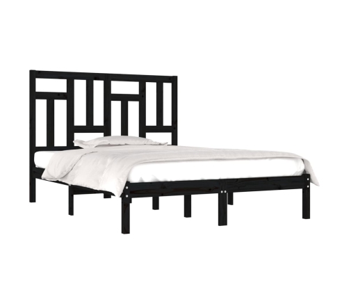 vidaXL Estructura de cama de madera maciza de pino negro 200x200 cm