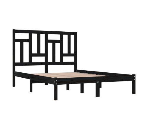 vidaXL Estructura de cama de madera maciza de pino negro 200x200 cm