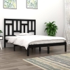 Estructura de cama de madera maciza de pino negro 200x200 cm