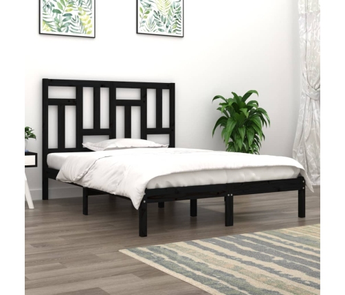 vidaXL Estructura de cama de madera maciza de pino negro 200x200 cm