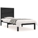 Estructura de cama madera maciza individual negra 75x190 cm