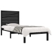 Estructura de cama madera maciza individual negra 75x190 cm