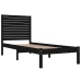 Estructura de cama madera maciza individual negra 75x190 cm