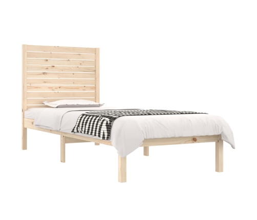 Estructura de cama madera maciza 90x190 cm