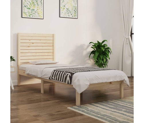 Estructura de cama madera maciza 90x190 cm