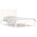 Estructura de cama doble pequeña madera maciza blanca 120x190cm