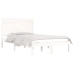 Estructura de cama doble pequeña madera maciza blanca 120x190cm