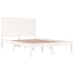 Estructura de cama doble pequeña madera maciza blanca 120x190cm