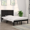 Estructura de cama madera maciza negra 120x190 cm