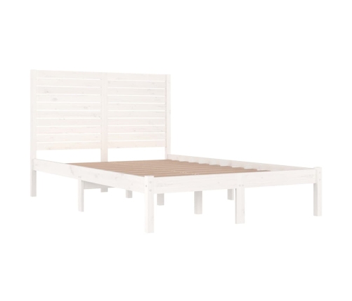 Estructura de cama de madera maciza blanca 135x190 cm