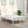 Estructura de cama de madera maciza blanca 135x190 cm