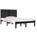 Estructura de cama doble madera maciza negra 135x190 cm