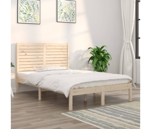 Estructura de cama madera maciza de pino 140x190 cm