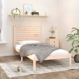 Estructura de cama madera maciza de pino 90x200 cm