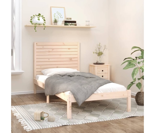 Estructura de cama de madera maciza 100x200 cm