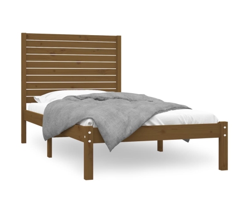 Estructura de cama madera maciza marrón miel 100x200 cm