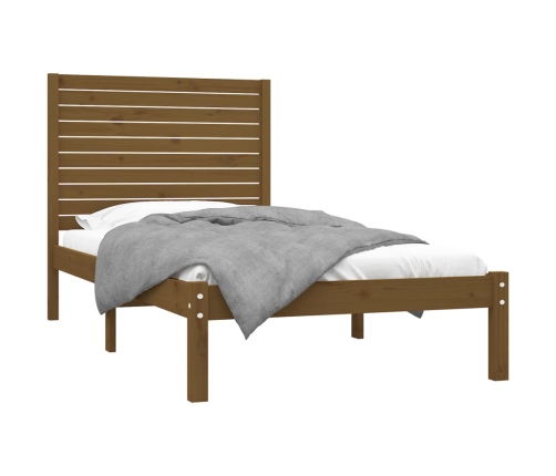 Estructura de cama madera maciza marrón miel 100x200 cm