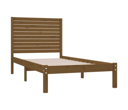 Estructura de cama madera maciza marrón miel 100x200 cm