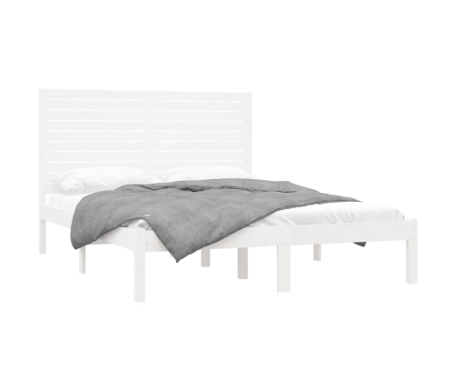 Estructura de cama madera maciza blanca 120x200 cm