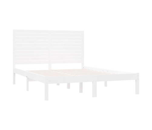 Estructura de cama madera maciza blanca 120x200 cm