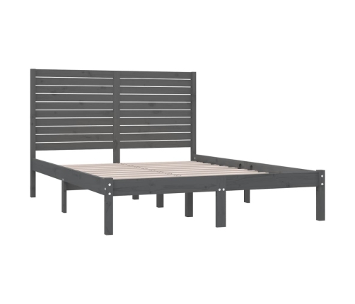 Estructura de cama de madera maciza gris 120x200 cm