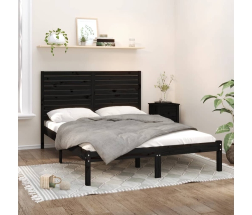 Estructura de cama madera maciza de pino negro 120x200 cm