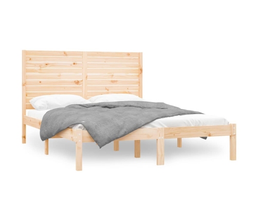 Estructura de cama madera maciza 150x200 cm