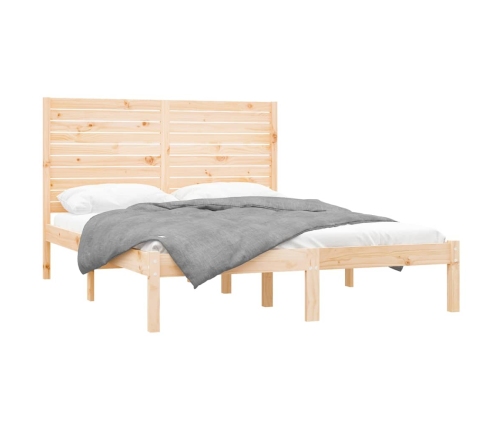 Estructura de cama madera maciza 150x200 cm