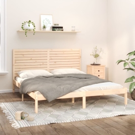 Estructura de cama de madera maciza 200x200 cm