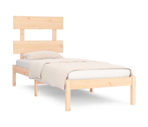 Estructura de cama madera maciza 90x190 cm