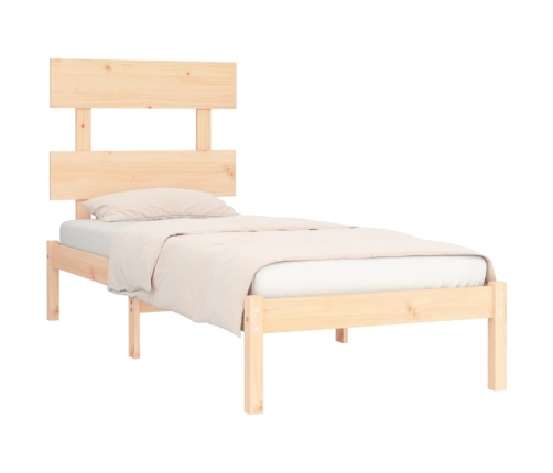 Estructura de cama madera maciza 90x190 cm