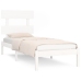 Estructura de cama individual madera maciza blanco 90x190 cm