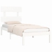 Estructura de cama individual madera maciza blanco 90x190 cm