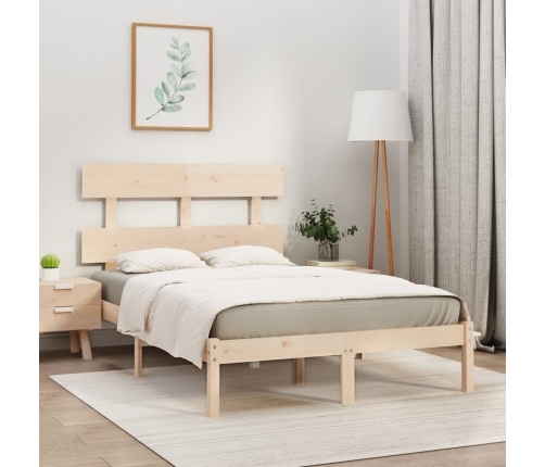 Estructura de cama madera maciza 120x190 cm