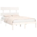 Estructura de cama doble pequeña madera maciza blanca 120x190cm