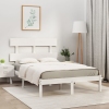 Estructura de cama doble pequeña madera maciza blanca 120x190cm