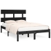 Estructura de cama de madera maciza negra 140x190 cm